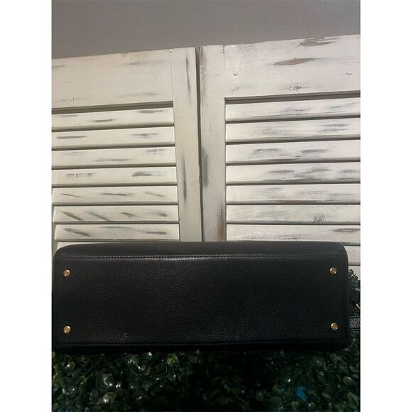 Tory Burch Britten Black Leather Tote Bag with Gold Hardware - Picture 14 of 16